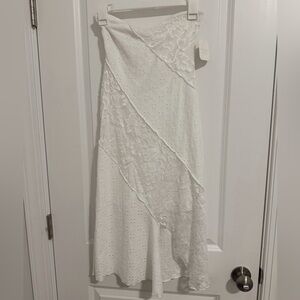 White Altar’d State strapless lace dress